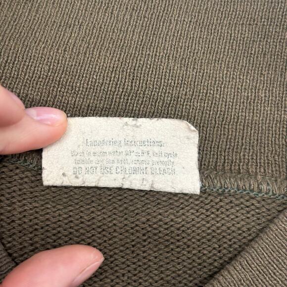 Vintage 80s US Army Brown‎ Mens S Henley 5-Button Knitted Military Drill Sweater - Picture 9 of 10